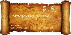 Pozsegovits Viktor névjegykártya
